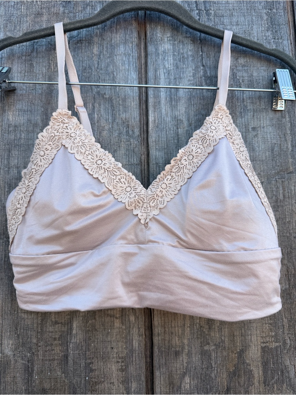 Aerie Sunnie Blossom Lace Padded
Triangle Bralette Light Blush Size Small